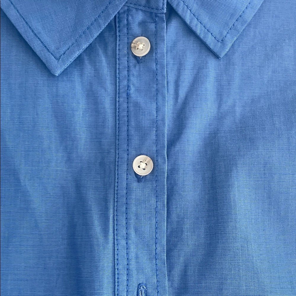 Tanya Taylor Blue Blouse with Pink and Striped Accents - Picture 5 of 5